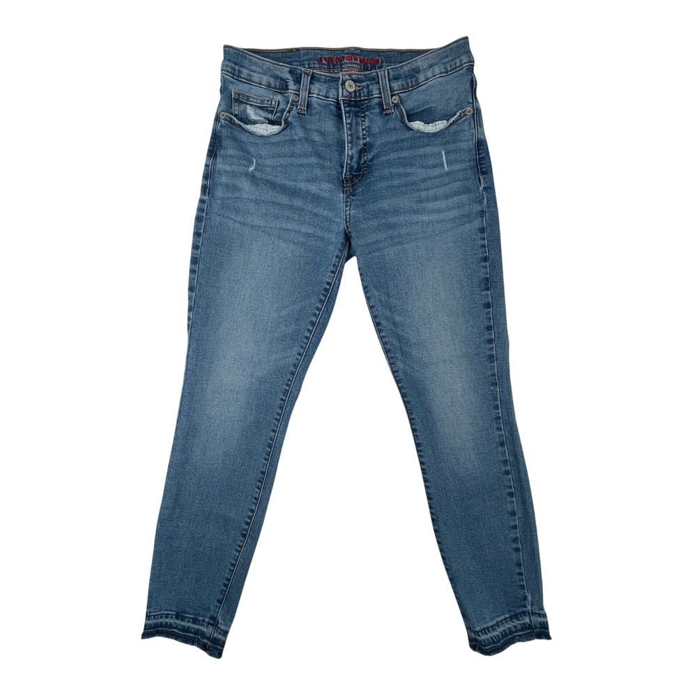 Lucky‎ Brand Womens Ava Mid Rise Skinny Jeans 6/28 Blue DenimCrop 26" Pants